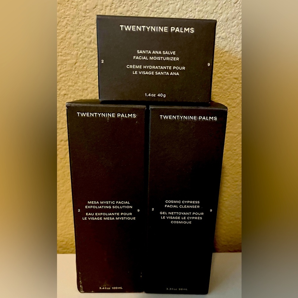Twentynine Palms 3 Piece Facial Products Cleanser & Exfoliating & Moisturizer